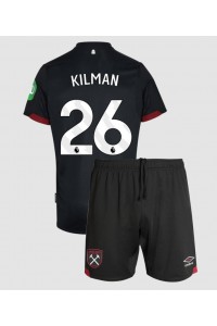 West Ham United Max Kilman #26 Babyklær Borte Fotballdrakt til barn 2024-25 Korte ermer (+ Korte bukser)